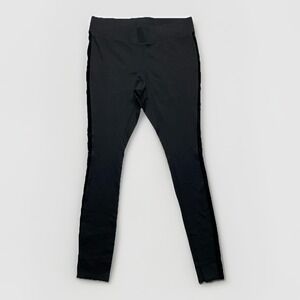 White House Black Market Leggings XS Velvet Trim Black Stretch Yoga Pants Lounge